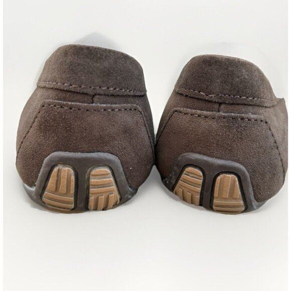 New Lands End Womens Size 8 Slip On Tassel Moccasin Brown Suede Loafers - Picture 9 of 13